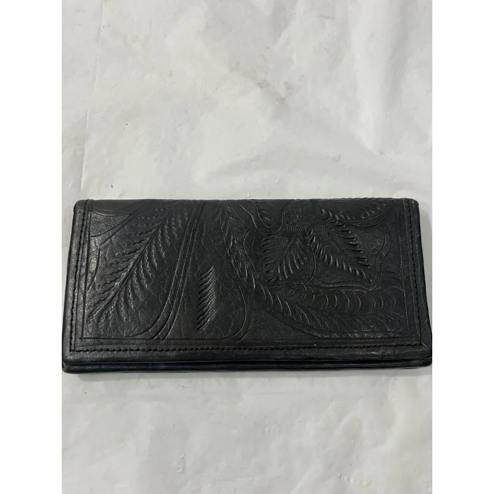 J.L. SALDIVAR hand Tooled Leather Black